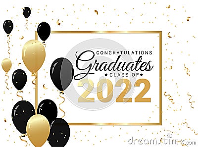 Congratulations graduates Class of 2022 vector illustration Vector Illustration
