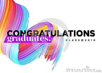 Congratulations Graduates Class of 2018 Vector Logo. Vector Illustration
