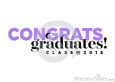 Congratulations Graduates Class of 2018 Vector Logo. Vector Illustration