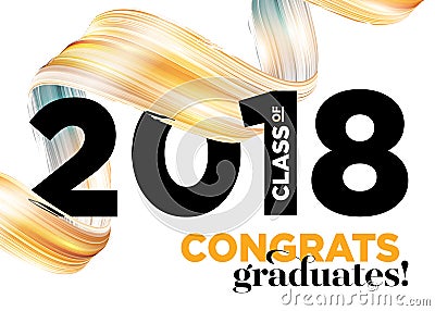 Congratulations Graduates Class of 2018 Vector Logo Design. Stock Photo