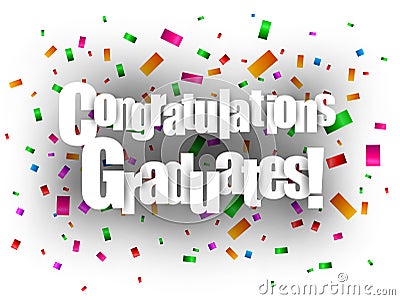 Congratulations Graduates greeting card paper cut Vector Illustration