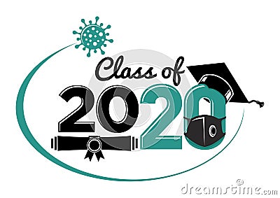 2020 congratulations graduates virus Vector Illustration