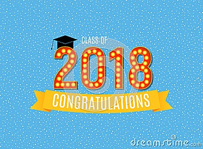 Congratulations on Graduation 2018 Class Background Vector Illustration Vector Illustration