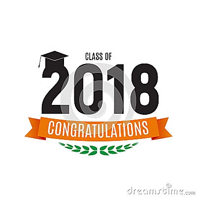 Congratulations on Graduation 2018 Class Background Vector Illustration Vector Illustration