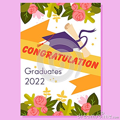 Congratulations graduation at university or college Vector Illustration