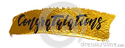 Congratulations - hand drawn lettering, modern brush pen calligraphy Stock Photo