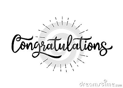 Congratulations Hand lettering typography Vector Illustration