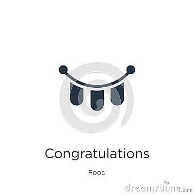 Congratulations icon vector. Trendy flat congratulations icon from food collection isolated on white background. Vector Vector Illustration