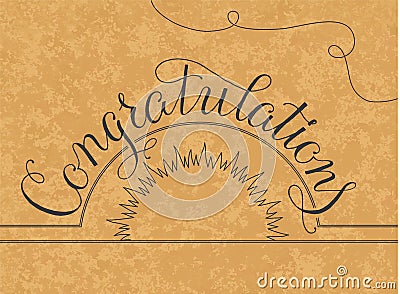 Congratulations lettering illustration hand Vector Illustration