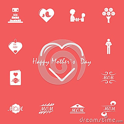 congratulations on my mom's day icon. Detailed set of mother day icons. Premium graphic design. One of the collection icons for Stock Photo