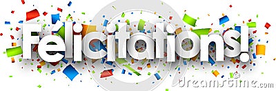 Congratulations paper banner. Vector Illustration