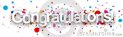 Congratulations paper banner. Vector Illustration