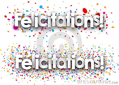 Congratulations paper banners. Vector Illustration