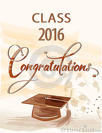 Graduation of class 2016 Vector Illustration