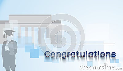 Congratulations text. Graduation concept. Vector Illustration