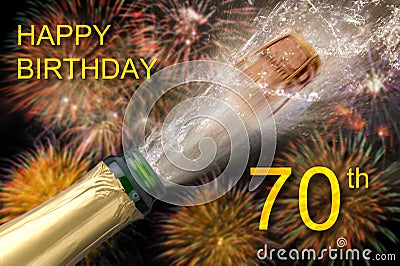 Happy congratulations to the 70th birthday Stock Photo