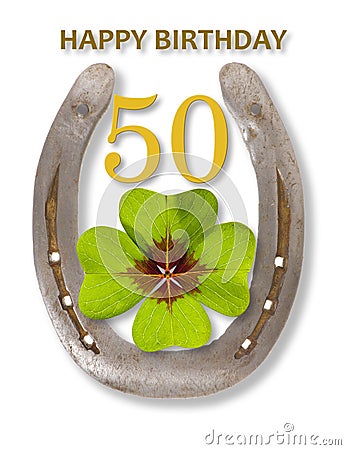 Congratulations to happy birthday 50 Stock Photo