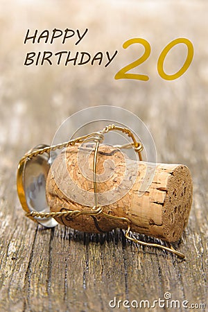 Congratulations to the 20th birthday Stock Photo