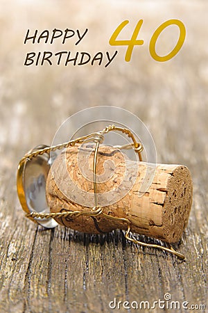 Happy congratulations to the 40th birthday Stock Photo