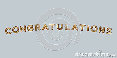 congratulations written with golden foil balloons. congratulations lettering gold balloons, congratulations typography background Vector Illustration