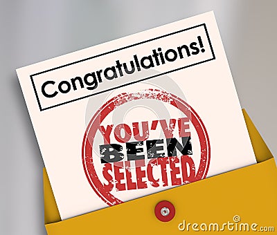 Congratulations You've Been Selected Stamp Official Letter Stock Photo