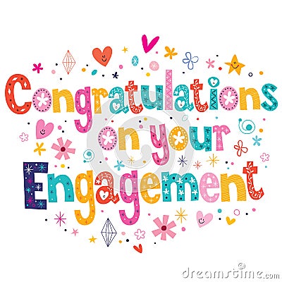 Congratulations on your engagement card Vector Illustration