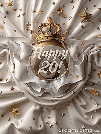 Congratulatory text: a special message with good wishes and congratulations for the 20th anniversary, reminding you of Stock Photo