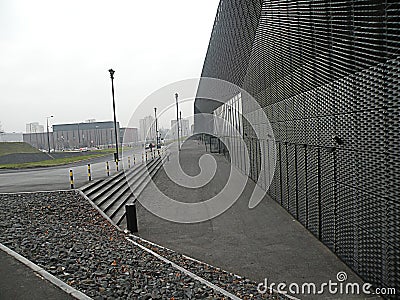 Congres center in Poland view with black rocks Editorial Stock Photo