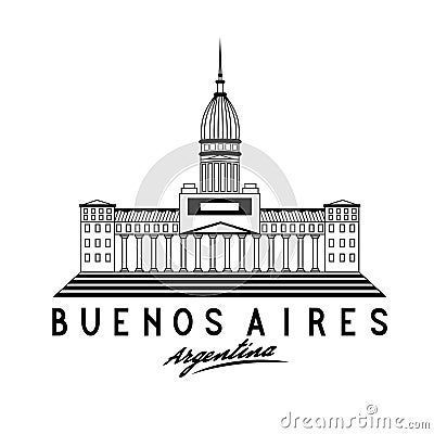Congress in Buenos Aires, Argentina, vector illustra Vector Illustration