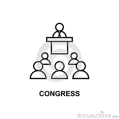 congress speech icon. Element of conference with description icon for mobile concept and web apps. Outline congress speech icon Stock Photo