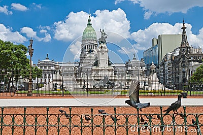 Congress square at Buenos Aires, Argentina Stock Photo