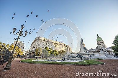 Congress Square in Buenos Aires, Argentina Stock Photo