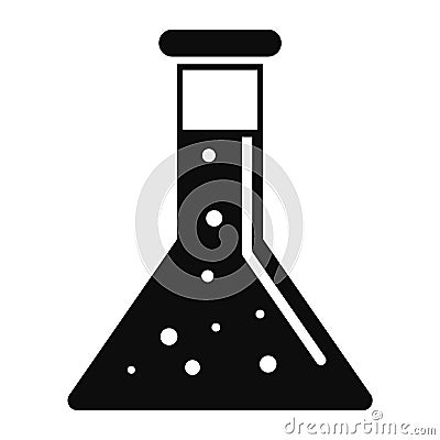 Conic chemical pot icon, simple style Vector Illustration