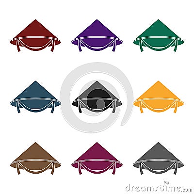 Conical hat icon in black style on white background. Hats symbol stock vector illustration. Vector Illustration
