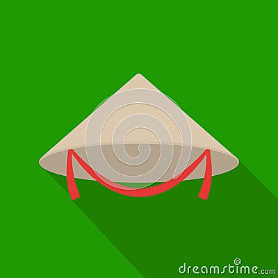 Conical hat icon in flat style isolated on white background. Hats symbol stock vector illustration. Vector Illustration