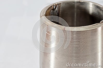 Conical transition for pipelines of stainless steel Stock Photo