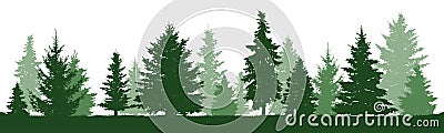 Trees pine, fir, spruce, christmas tree. Isolated Vector Illustration