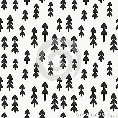 Coniferous winter forest seamless vector pattern Vector Illustration