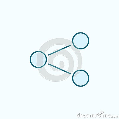 conjugate 2 colored line icon. Simple colored element illustration. conjugate outline symbol design from web icons set on blue Cartoon Illustration