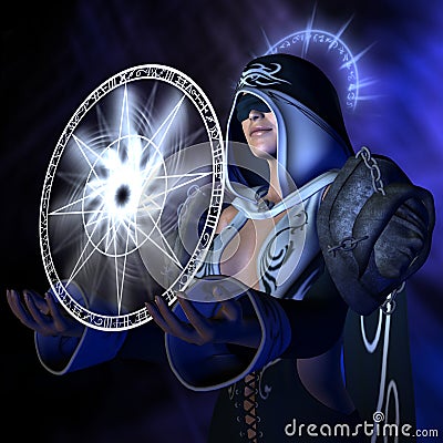 Conjuring wizard Stock Photo