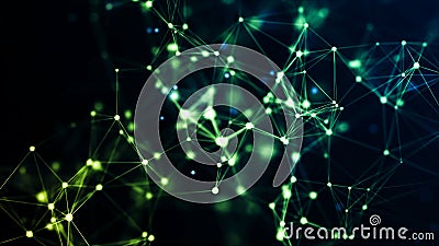 Connect background. Network structure triangles background with dots and lines. Artificial intelligence. Big data technology .3d Stock Photo