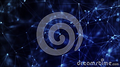 Connect background. Network structure triangles background with dots and lines. Artificial intelligence. Big data technology .3d Stock Photo