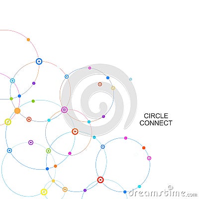 Connect circle and point with intersections Vector Illustration