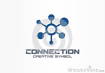 Connect creative symbol concept. Social media network, communication hub abstract business logo. Global link, data share Vector Illustration