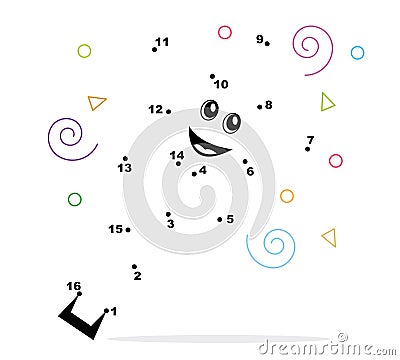 Connect the dots coloring page Stock Photo