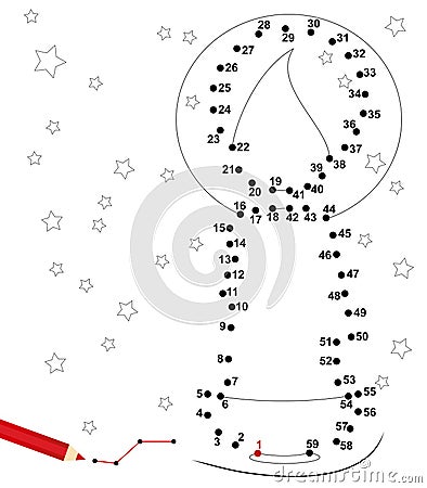 Connect the dots: xmas decoration Stock Photo