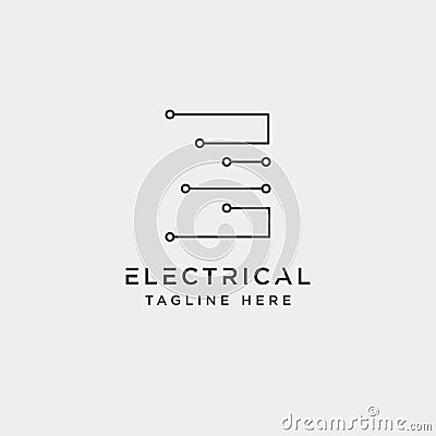 connect or electrical e logo design vector icon element isolated Vector Illustration