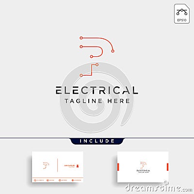 connect or electrical p logo design vector icon element isolated Vector Illustration