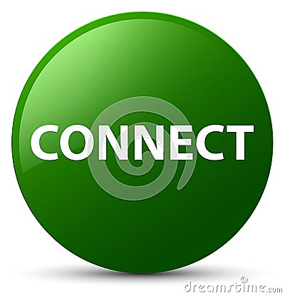 Connect green round button Cartoon Illustration