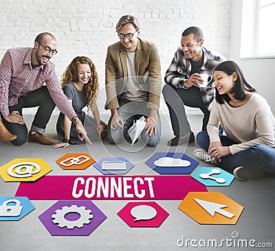 Connect People Network Graphic Concept Stock Photo